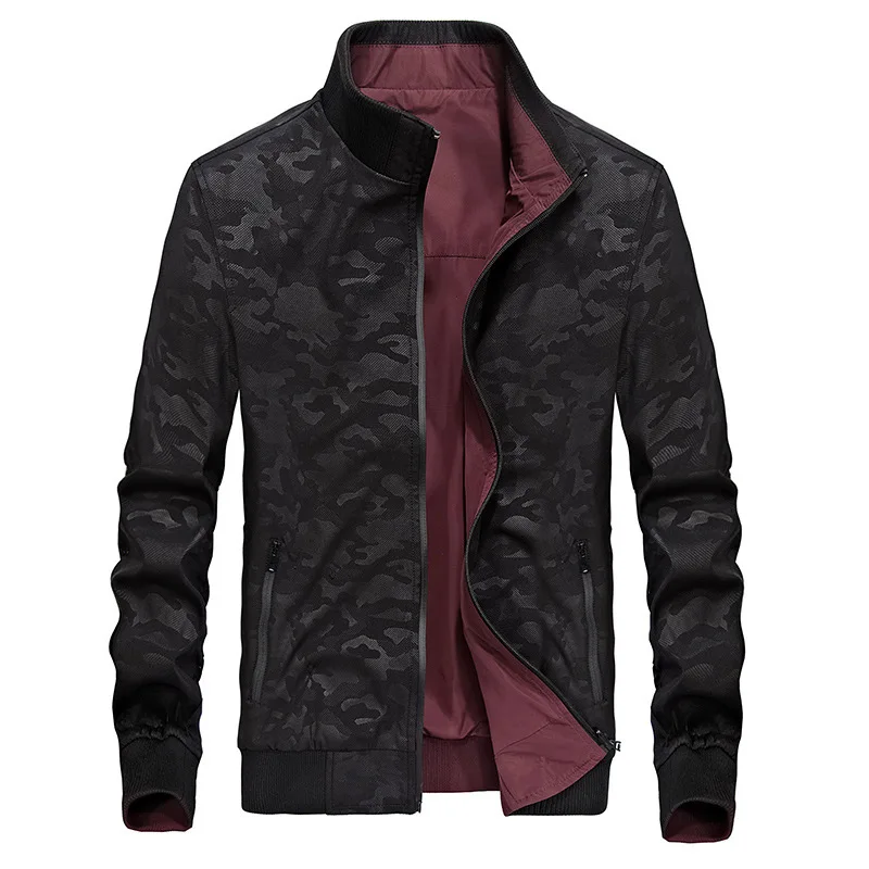 

2018 Autumn And Winter AliExpress New Style Reversible Jacket Casual Loose And Plus-sized Stand Collar MEN'S Wear Camouflage Coa