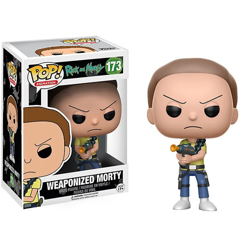 Funko Pop Pickle Rick and Morty Mr. meeseeks Pickle Rick игрушки фигурка героини игрушки для детей на день рождения рождественские подарки - Цвет: 173 with box