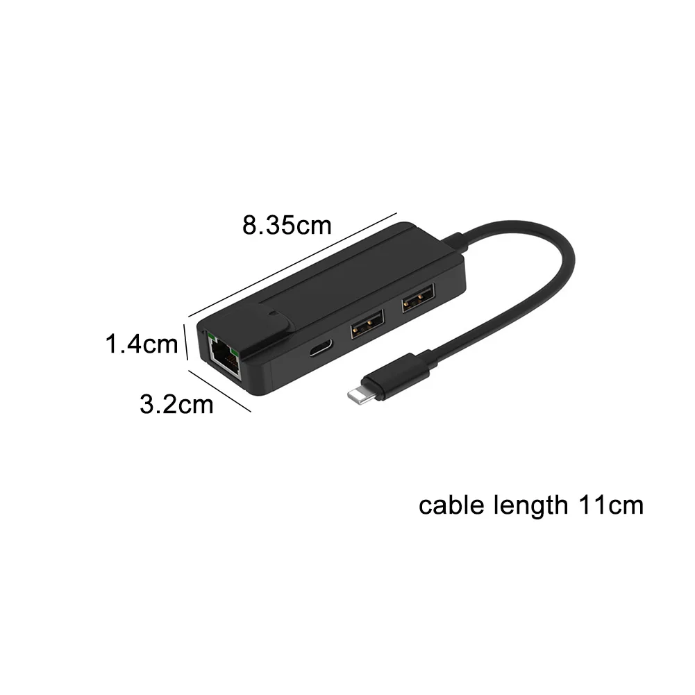 RJ45 4 порта компьютер Ethernet сетевой адаптер с кабелем планшет USB Мобильный телефон внешний подключи и играй стабильный проводной для IPhone