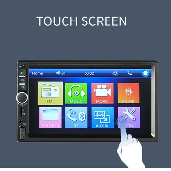 

7 Inch Digital Remote Control HD Bluetooth Car MP5 Player 2Din Stereo USB TF Multimedia Aux FM Radio Touch Screen Hands Free