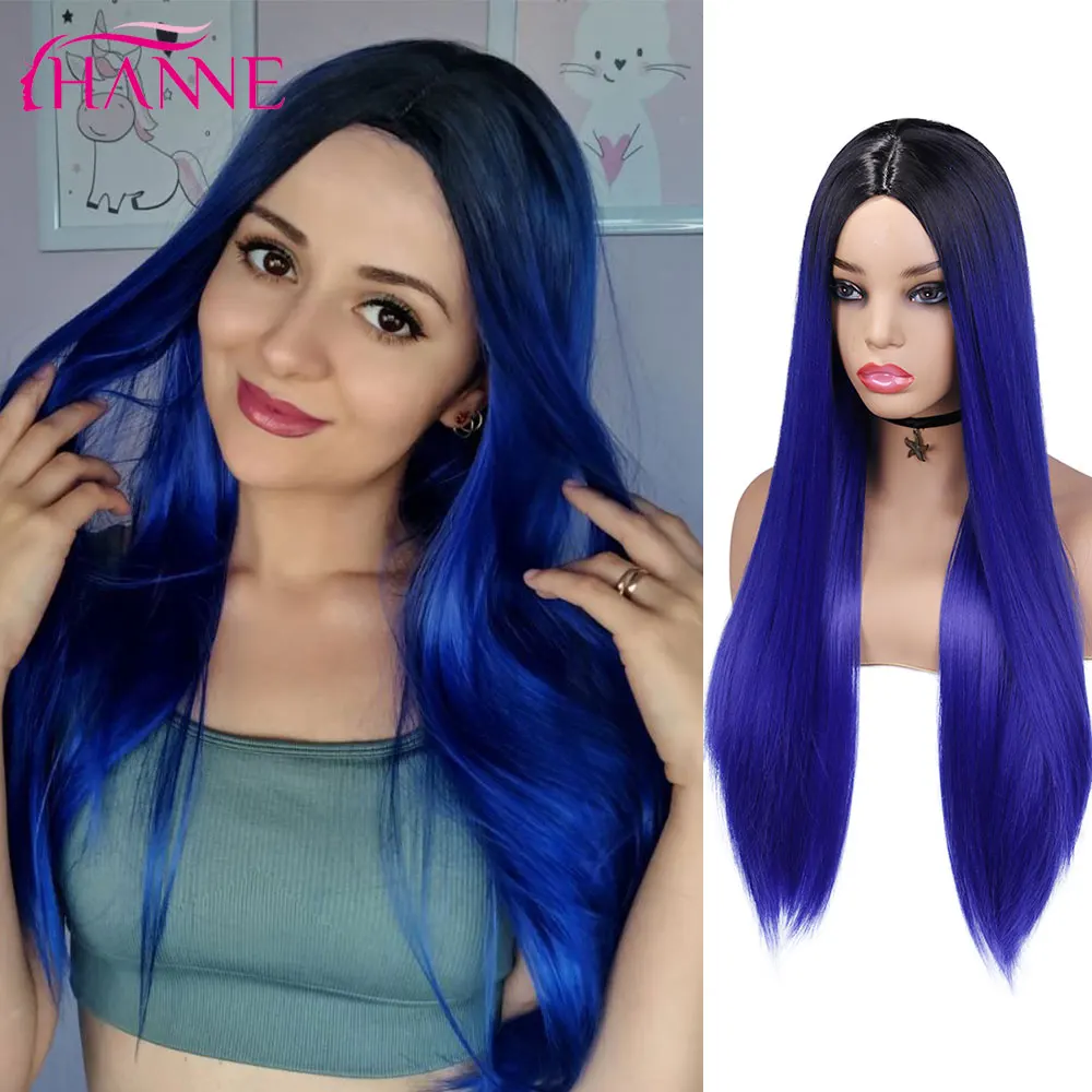 Dark Blue And Black Ombre Hair