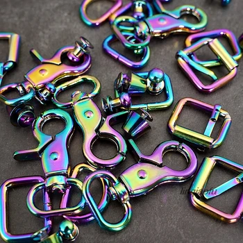

Colorful color-plated handbag hardware accessories, handmade DIY leather hook bottom stud monk head