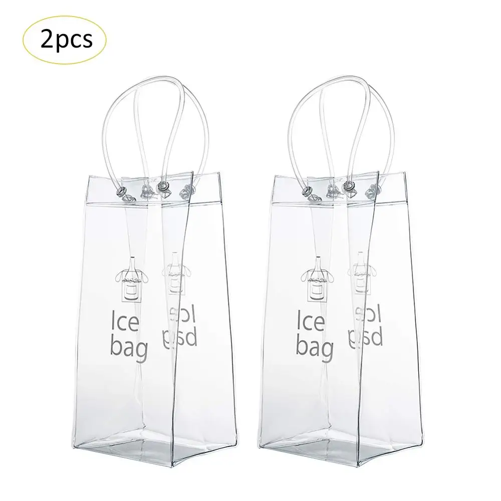 2 Pezzi Champagne Wine Cold Bag Pouch Cooler Bag Pvc Trasparente Trasparente Con Manico Per Pub E Ristoranti, Casa, Dropship All'Aperto