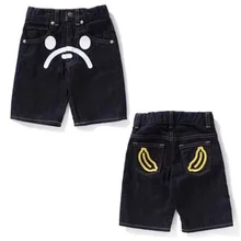 Mikiumkee2019 летняя детская одежда хлопок обезьяна смайлик банан тонкие мягкие стирка ковбойские капри шорты