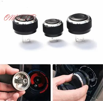 

3pcs Aluminium Heater Air Con Dash Conditioning AC Knobs Control Buttons for volkswagen VW Passat B5 GOLF 4 Bora car styling