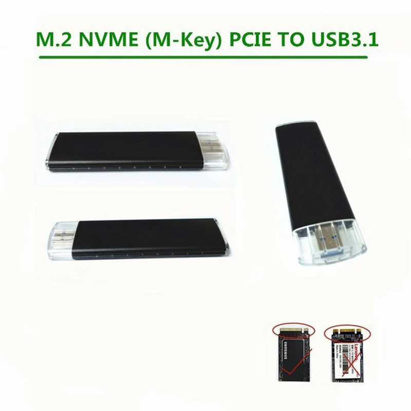USB 3,1 M.2 NVME корпус макс 10 Гбит/с для PCIE Накопитель SSD с протоколом NVME M ключ к USB внешний жесткий диск чехол совместим с samsung 960 970 EVO