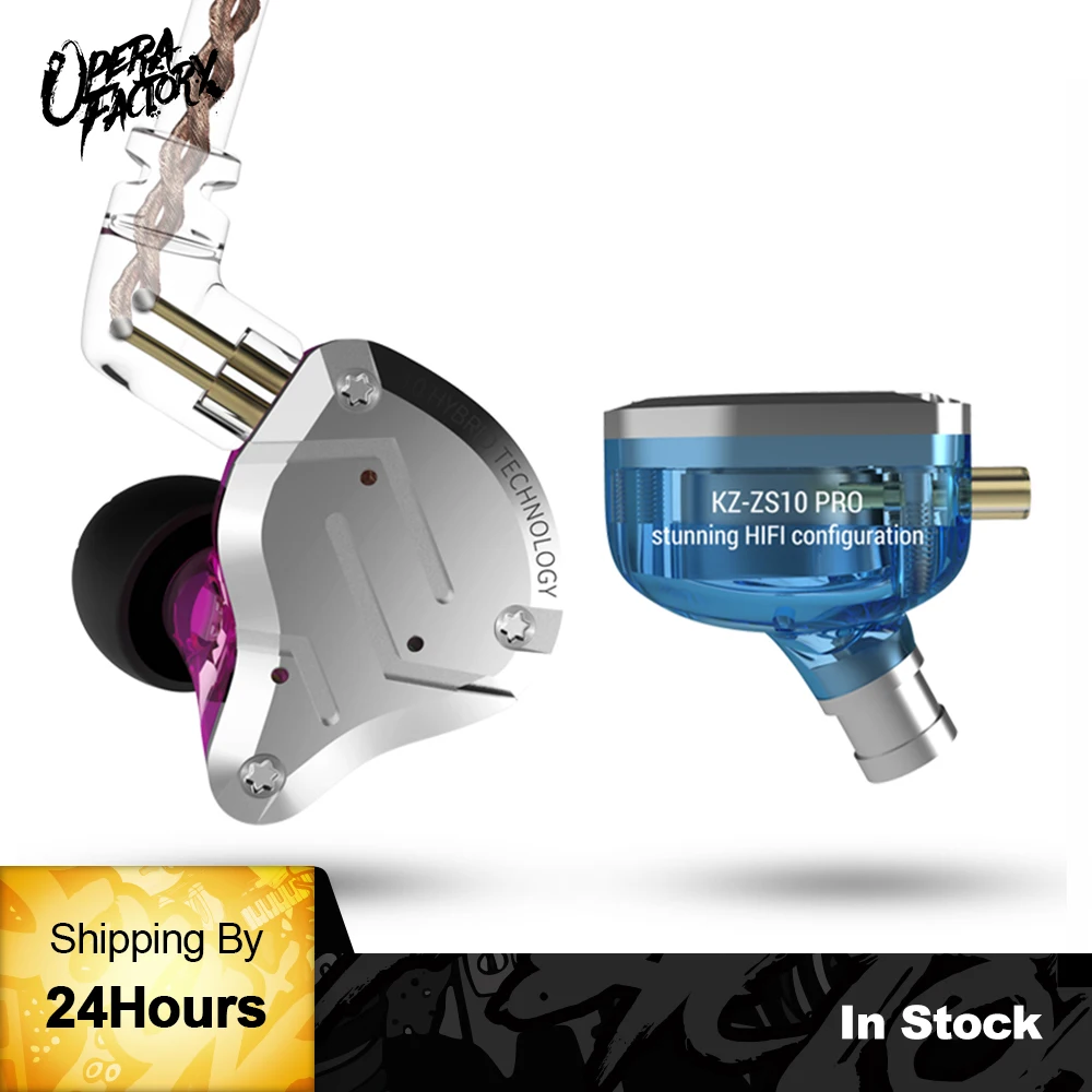 AK KZ ZS10 Pro 4BA + 1DD гибридные наушники-вкладыши HIFI спортивные ZS6 AS10 ZST ZSN CCA | Электроника