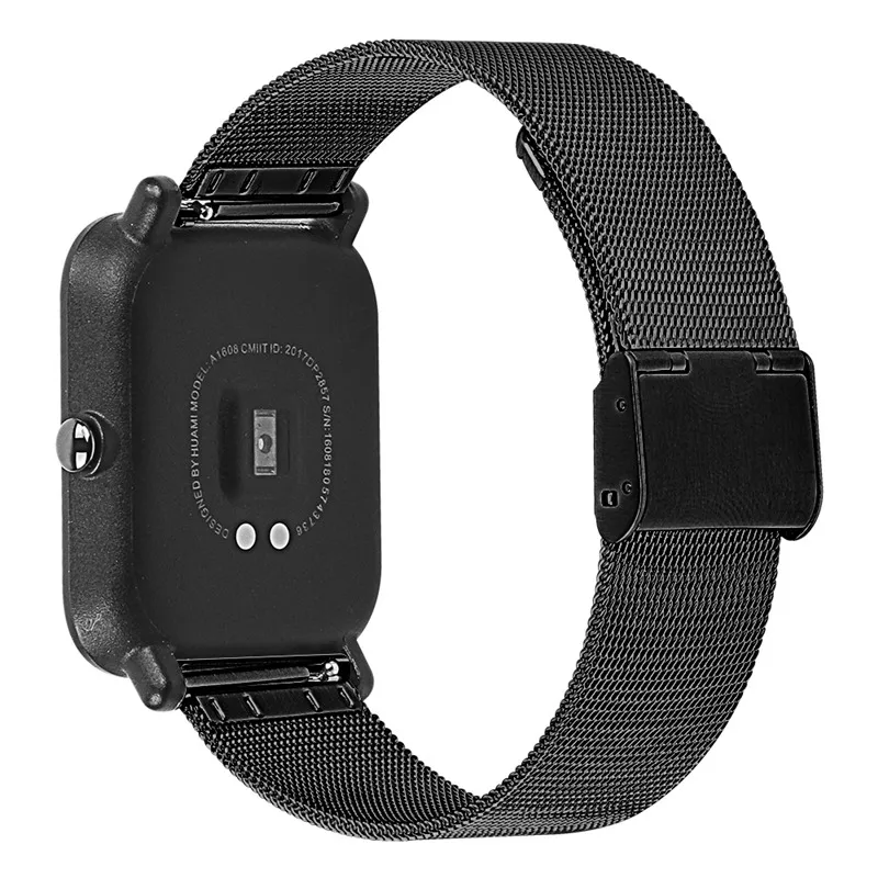 Black 22 мм 20 мм Миланский плетеный браслет для часов для samsung gear S3 Sport Galaxy Watch 46 мм 42 мм Active 2 полосы для ремня Huami Amazfit Bip - Цвет ремешка: Black