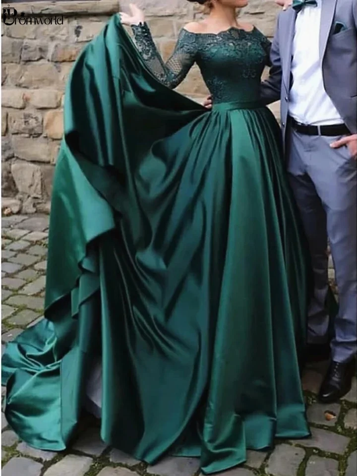 emerald evening dress