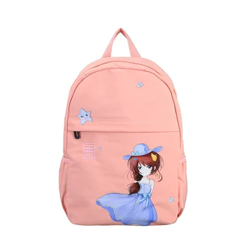 

Pink School Backpack for Teenage Girls Cute Back Pack Women Nylon Lightweight Leisure College Style Backbag Teen Bgapack Youth