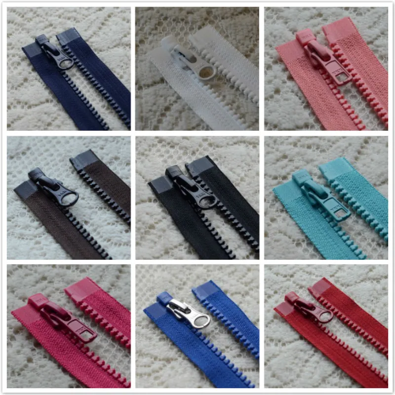 

2 Pcs/lot Long YKK Zipper Blue Black Red Coffee Single Open End Plastic Resin Fasteners for Down Jacket Sewing Accessories