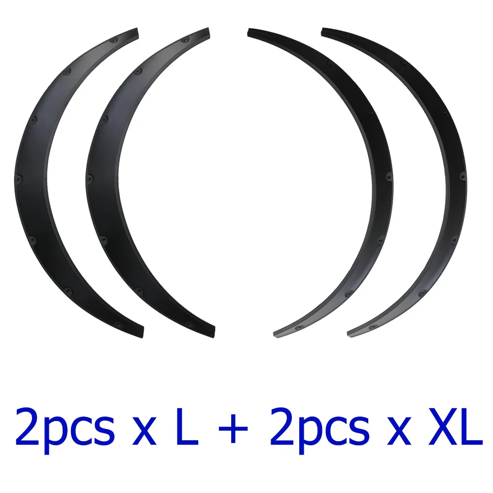 2pcsxL and 2pcs x XL Универсальный 4 шт./компл. автомобиля арок Арки колеса для бровей протектор крылья широкофюзеляжный Стикеры Лучшие ABS Пластик LM001 - Цвет: 2pcsxL and 2pcs x XL
