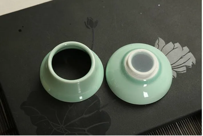 Chinese Celadon Fish Tea Set Ceramic Tea Cup fish chinese kung fu tea pot drinkware for friend Gift Travel home tea set wine set