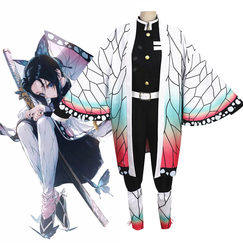 Аниме Демон Истребительница Kimetsu без Yaiba кохау Shinobu Косплэй костюм Для женщин
