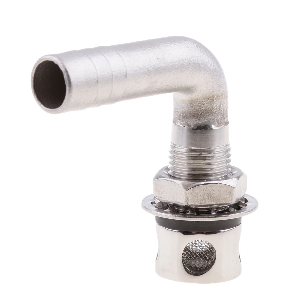Stainless Steel Boat Yacht 90 Degree Angle Fuel Gas Tank Vent, Silver