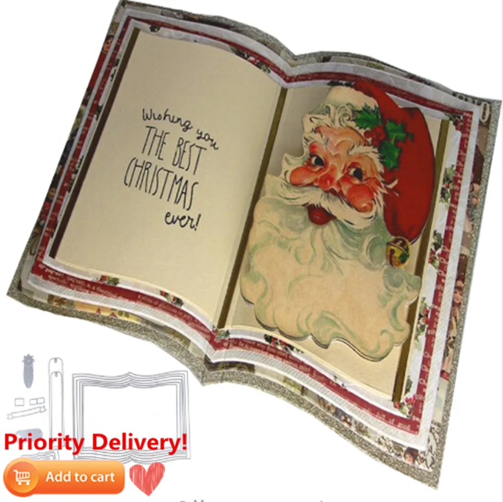  Books Frame Craft Dies 150*108mm Metal Cutting Die 3D DIY Scrapbooking Embossing Stencil Photo Invi - 32986536671