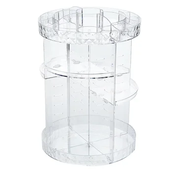 

Makeup storage box 360-degree rotating acrylic is suitable for toner, the transparency of lipstick is adjustable