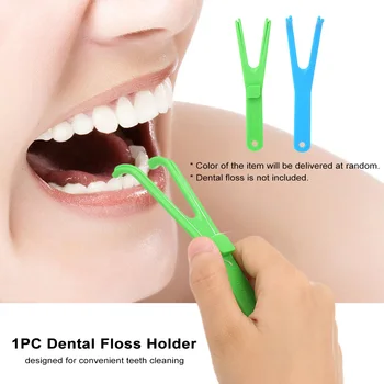 

1pcs Dental Floss Holder Y Shape Aid Oral Hygiene Toothpicks Holder for Teeth Care Interdental Teeth Cleaning Tools Random Color