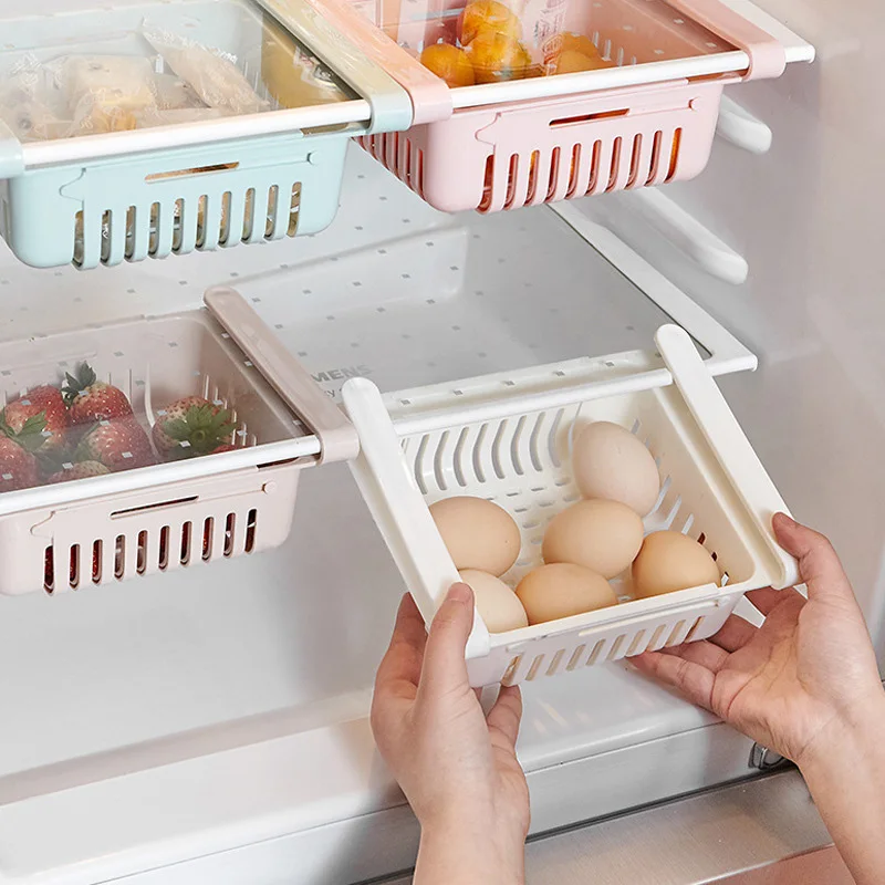 Newly Sale Retractable Drawer Type Refrigerator Container Box Food Fruit Organizer Basket Fridge Storage Bins L9 #2 | Дом и сад