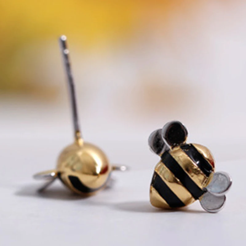 Cute Tiny Bee Earring Jewelry Cute Honey Bee Earrings Stud Unique Earrings Jewelry For Women Gifts 5 Styles
