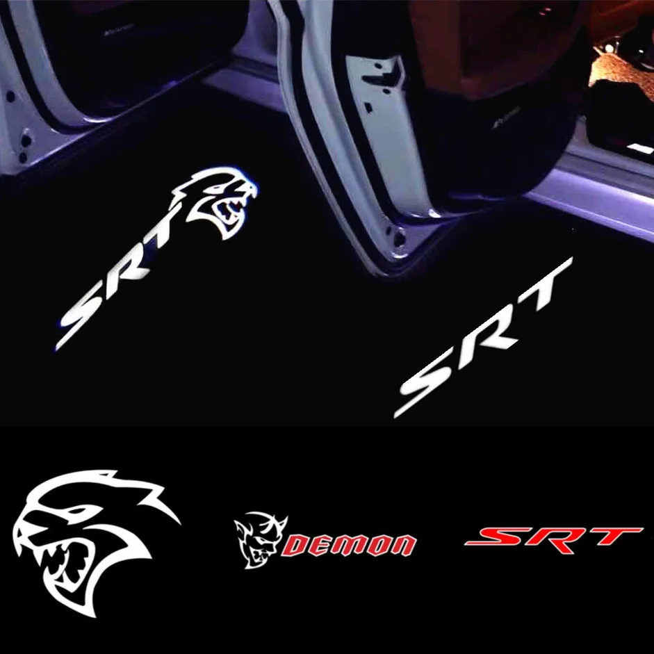JURUS 2Pcs For Dodge Nitro Ram Journey Logo Led Car Door Light