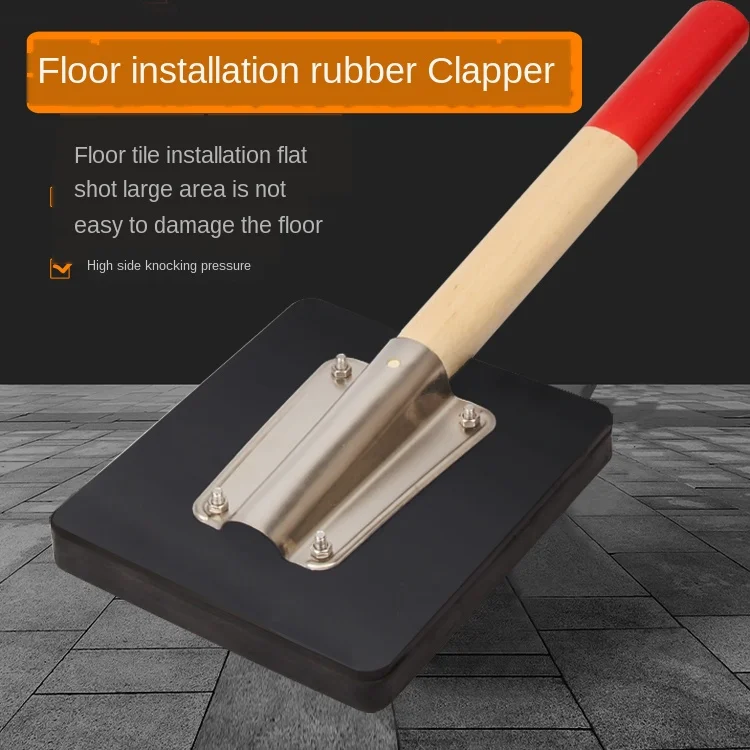 Black wooden handle rubber clappers Floor tile the hammer Rubber flat The quartet tapping tool | Инструменты