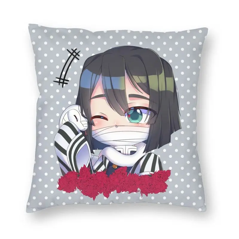 

Kimetsu No Yaiba Demon Slayer Pillow Case Home Decorative Obanai Iguro Cushions Throw Pillow for Living Room Double-sided