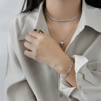 

Thick Chain Bracelet 100% 925 Sterling Silver Jewelry Multi-element Combination Gold Chain Western Style Fashion Women Bracelet