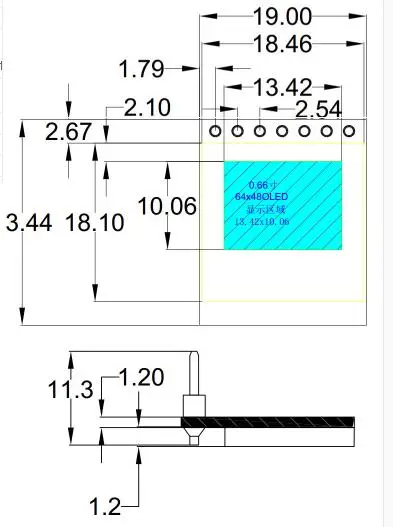 4/7Pin 0,66 дюймовый OLED дисплей 6448 белый OLED модуль IIC/SPI интерфейс SSD1306 драйвер