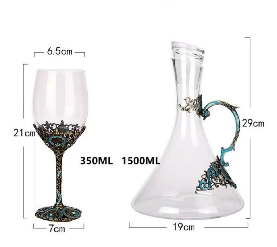 Фужеры высокого класса Vintage Crystal Костюм красного вина Металлический стеклянный