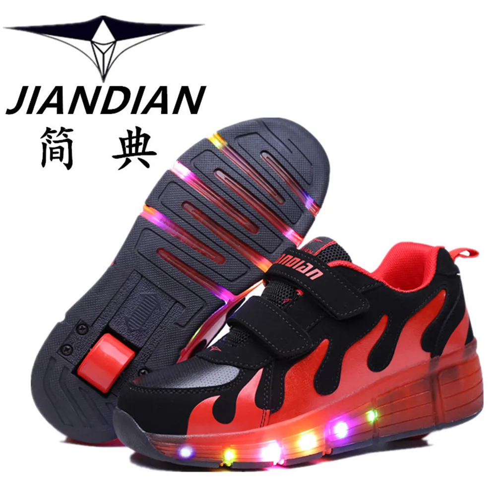 

Heelys 2016 Hot New Child LED Junior Girls/Boys Children Roller Skate Shoes Kids Sneakers with Single Wheels Multicolor