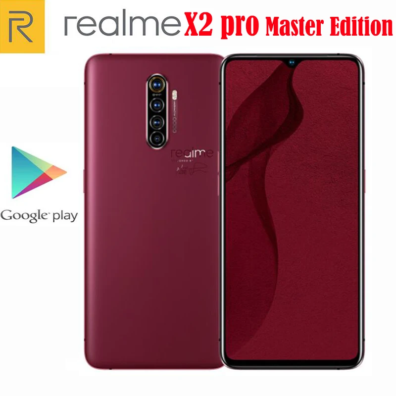 Оригинальный сотовый телефон Realme X2 Pro Master Edition Snapdragon 855 Plus 50 Вт SupperVOOC 64 мп 6 5 дюйма 90