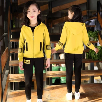 

Spring Girls Spring Sets 2019 New Fashion Spring Fashion Suite Big Boy Girls Dress Spring and Autumn Fashion Three-piece Set