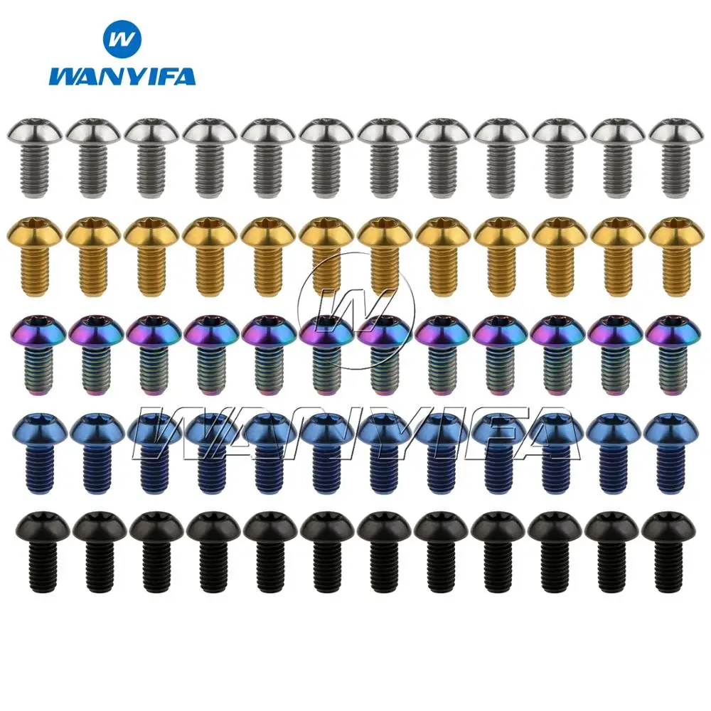 Wanyifa-disco Rotor Parafuso m5 x 10 mm de Titânio ti para Ciclismo Montanha e Parafuso Torx T25 12 Peças Lote