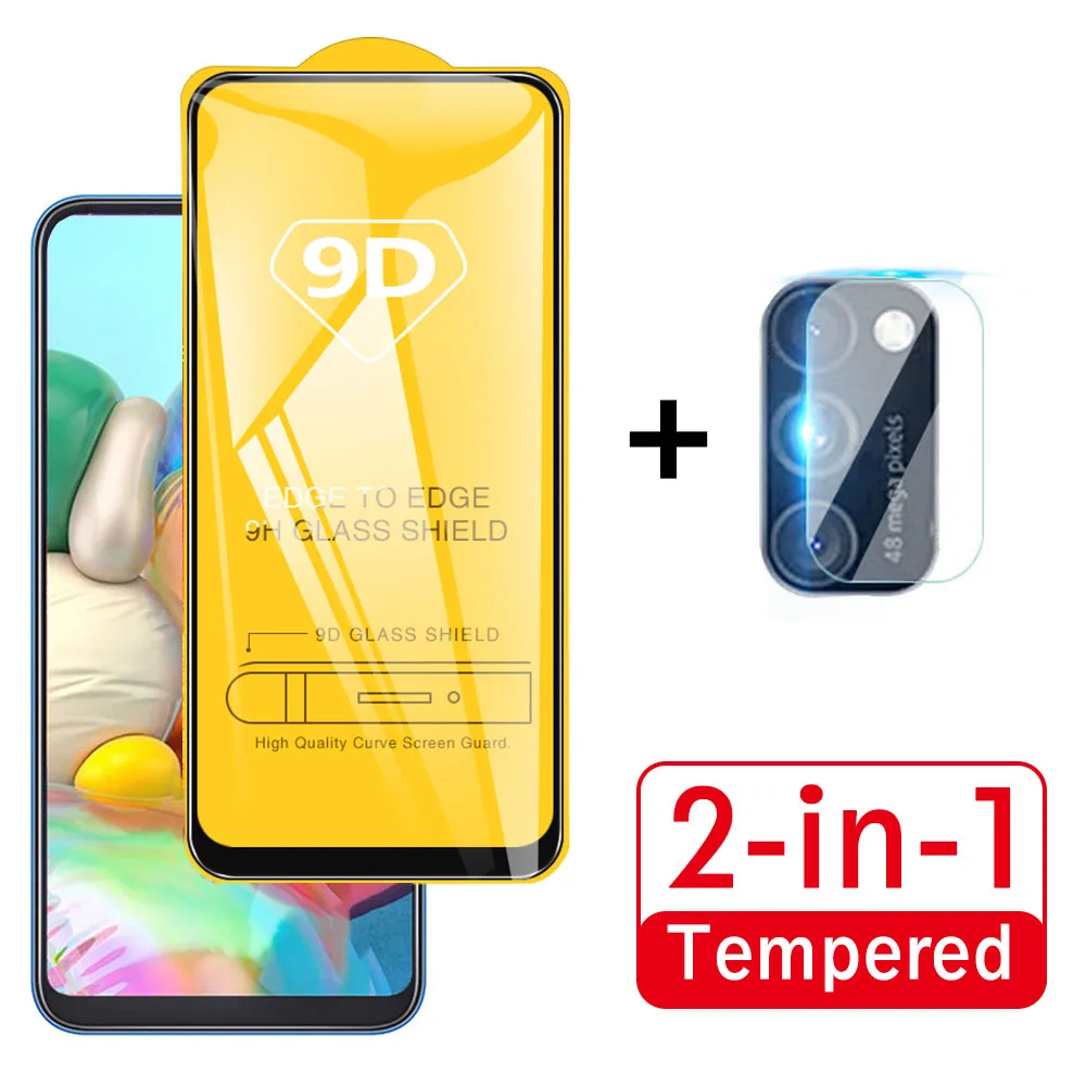 Стекло 2 в 1 для Samsung Galaxy A51 A71 A50 A70 A40 A30 A20 A10 пленка объектива камеры и 9D защита