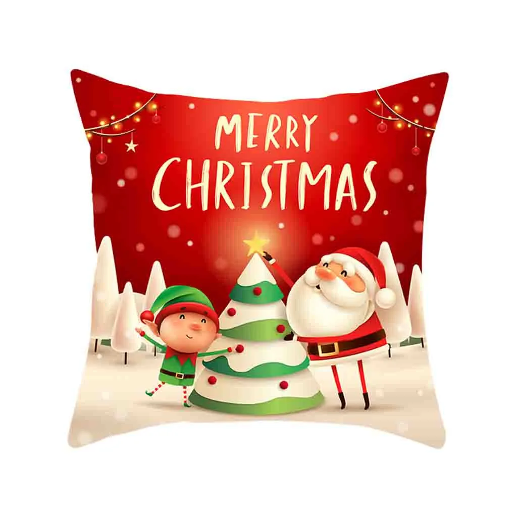 Рождество Наволочка на подушку, декоративная Чехол Диван талии Бросок Чехлы рождественские украшения подушки Чехол Диван плюс размеры талии - Цвет: E3