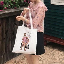 Новая женская Повседневная тканевая сумка, сумка для покупок с принтом супермамы, дамская сумка, многоразовая Большая вместительная сумка-тоут, ручная сумка