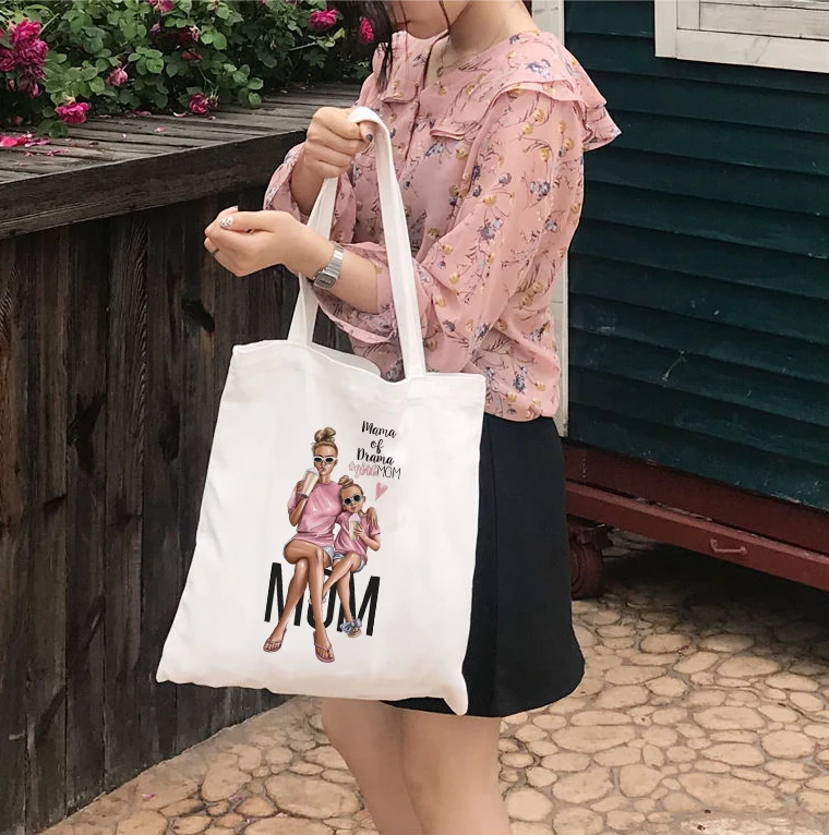 Холщовая Сумка для покупок с принтом Super Mom повседневный многоразовый
