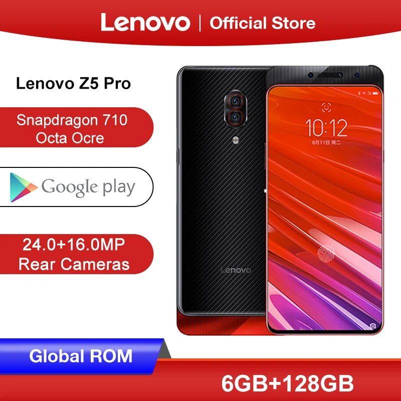 

Global ROM Lenovo Z5 Pro Snapdragon 710 Smartphone 6GB 8GB RAM 128GB ROM 6.39'' In-Screen Fingerprint Android 24MP NFC
