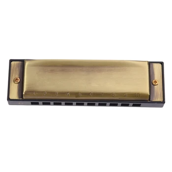 

Diatonic Harmonica 10 hole 20 tone Bronze tone DO C Key Music in Mouth