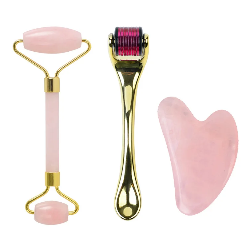 

DRS 540 Derma Roller Needles Titanium Mezoroller Micro-needling Roller jade stone roller massage guasha board set for skin care