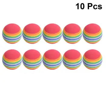 

10 Pcs Rainbow Colored Sponge Ball Golf Practice Indoor Training Aid Soft Golf Training Ball (Random Color)