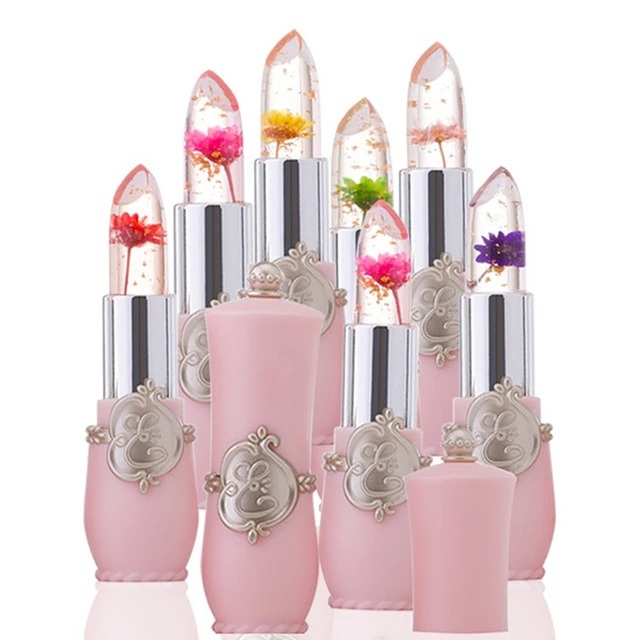 Temperature Discolor Lipstick Lip Gloss 6 Color Flower Waterproof Lasting Moisturizing Jelly Lipstick Lady Lipstick Cosmetics