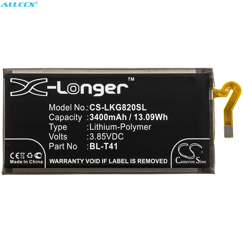 Аккумулятор Cameron Sino 3400 мАч для LG G8 ThinQ G820N G820UM LMV405EB V40 V405QA7 V405TAB V405UA V405UAB V409N