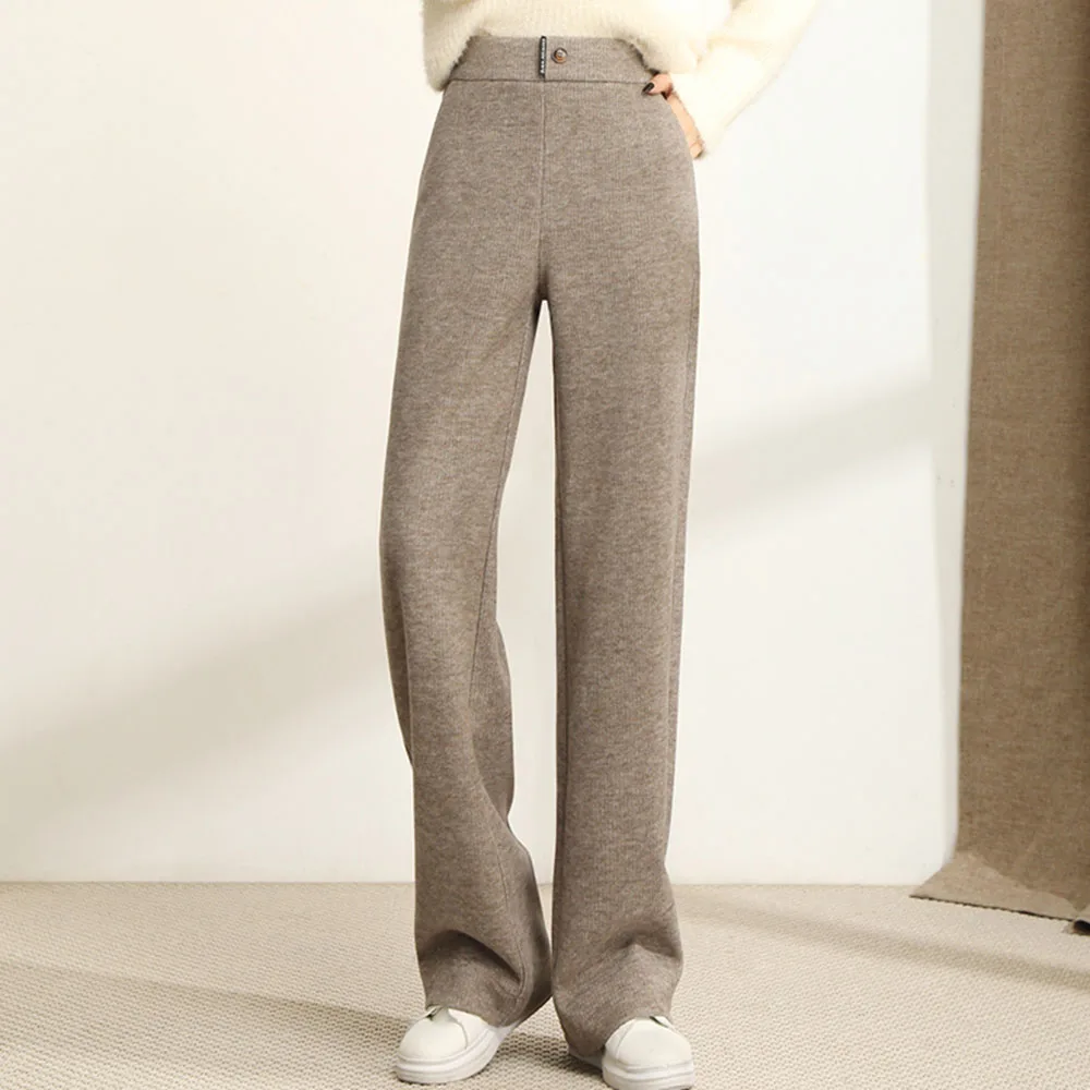 Casual Pants Winter Thicken Women Loose Pants Wool Pants Female Autumn High Waist Loose Trousers Capris Soft Good Fabric dress pants