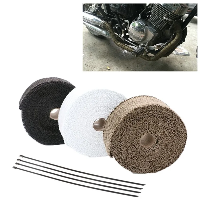 

Exhaust Pipe Header Heat Wrap Resistant Downpipe Stainless Steel Ties for Car Motorcycle Accessories winding Tape Anti-hot
