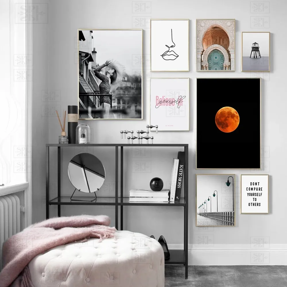 Abstract Line Morocco Door Forest Quotes Nordic Posters and Prints Wall Art Canvas Painting Pictures for Living Room Decor | Дом и сад