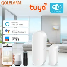 Tuya умный дом безопасности Wi-Fi дверь сигнализация система wifi датчик оконной двери детектор через приложение Совместимость Amazon Alexa Google Home