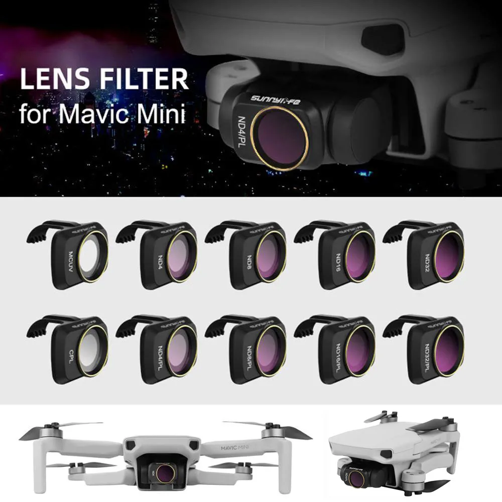 Hot Sale HRH Mavic Mini Gimbal Camera Lens Filter MCUV CPL ND/PL Drone Filters Set ND4 ND8 ND16 ND32 for DJI Mavic Mini 4K Drone Accessories 