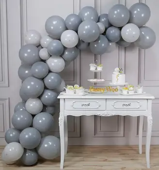 

50pcs Grey Latex Balloons 10 inch Pastel Gray Balloons Light Gray Balloons for Gray Party Decorations party supplies